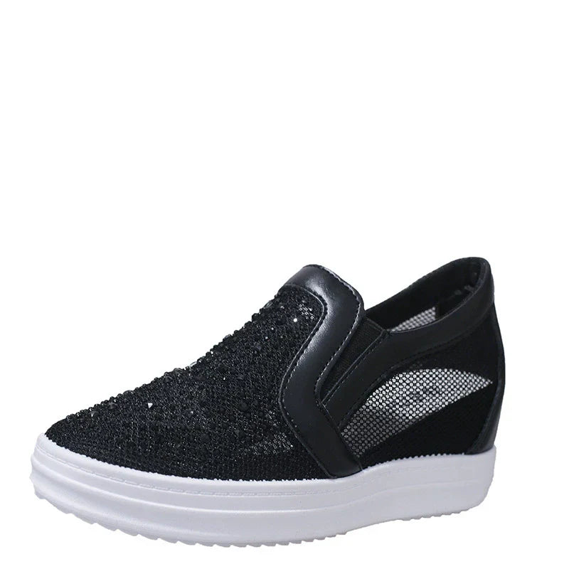 Vita kristall sneakers för kvinnor