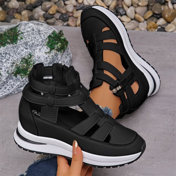 🔥Sista dagen 50% rabatt - Bekväma lätta wedge sandaler med dragkedja i sidan