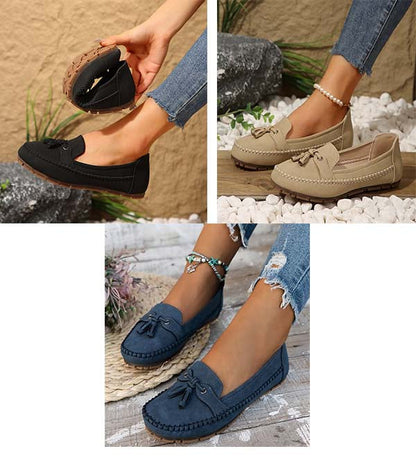 🔥Senaste dagskampanj 50% rabatt - Bekväma mjuka loafers för kvinnor i vintage stil med rosett
