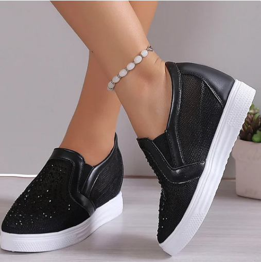 Vita kristall sneakers för kvinnor