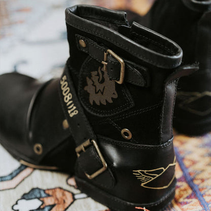 Western läderstövlar i cowboystil för män