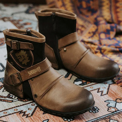 Western läderstövlar i cowboystil för män