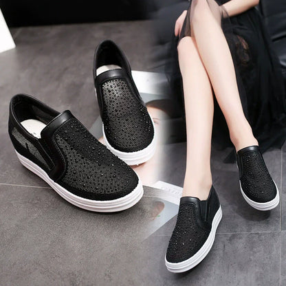 Vita kristall sneakers för kvinnor
