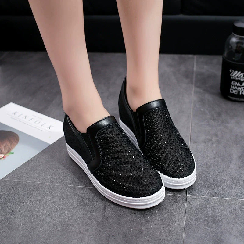 Vita kristall sneakers för kvinnor