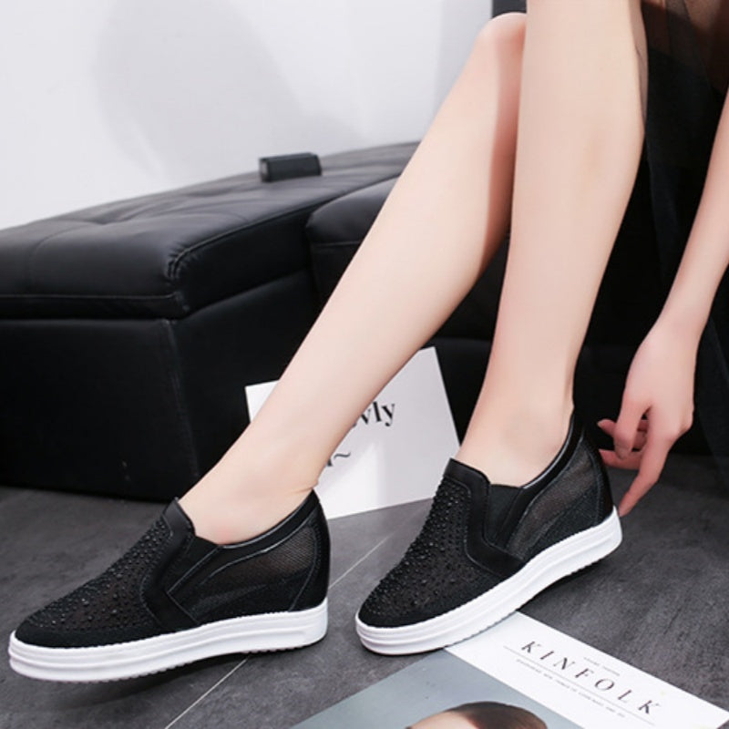 Vita kristall sneakers för kvinnor