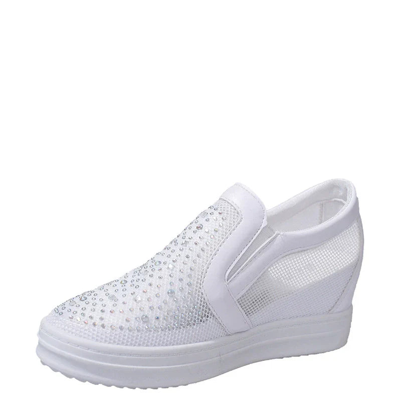 Vita kristall sneakers för kvinnor
