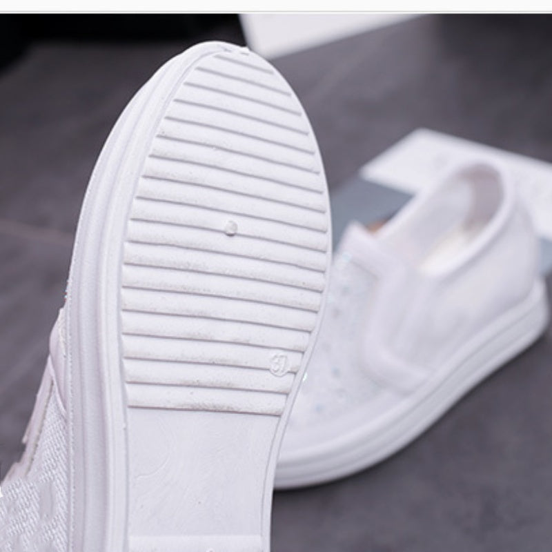 Vita kristall sneakers för kvinnor