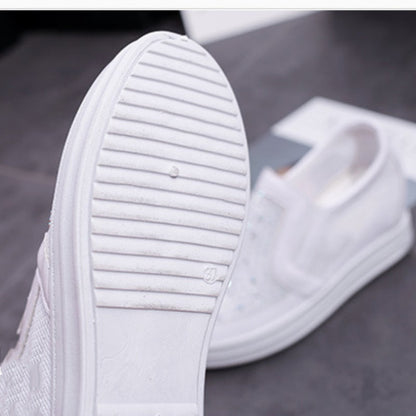 Vita kristall sneakers för kvinnor