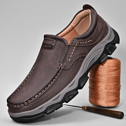 Lägerskor i PU-läder för herrar Casual Trendy Slip-On