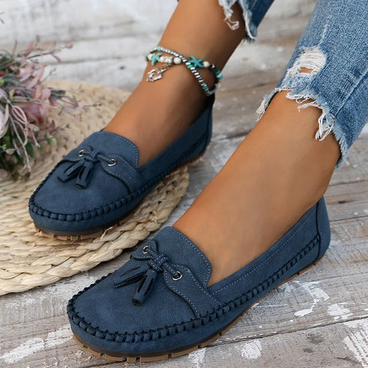 🔥Senaste dagskampanj 50% rabatt - Bekväma mjuka loafers för kvinnor i vintage stil med rosett