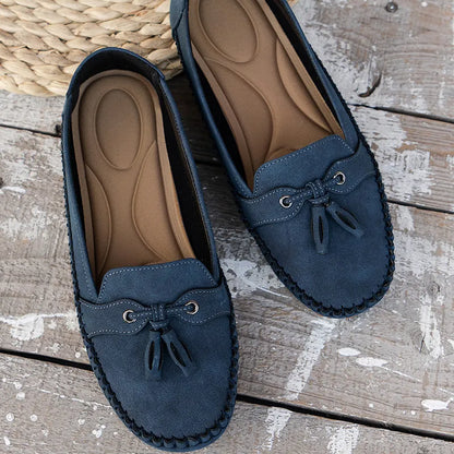 🔥Senaste dagskampanj 50% rabatt - Bekväma mjuka loafers för kvinnor i vintage stil med rosett