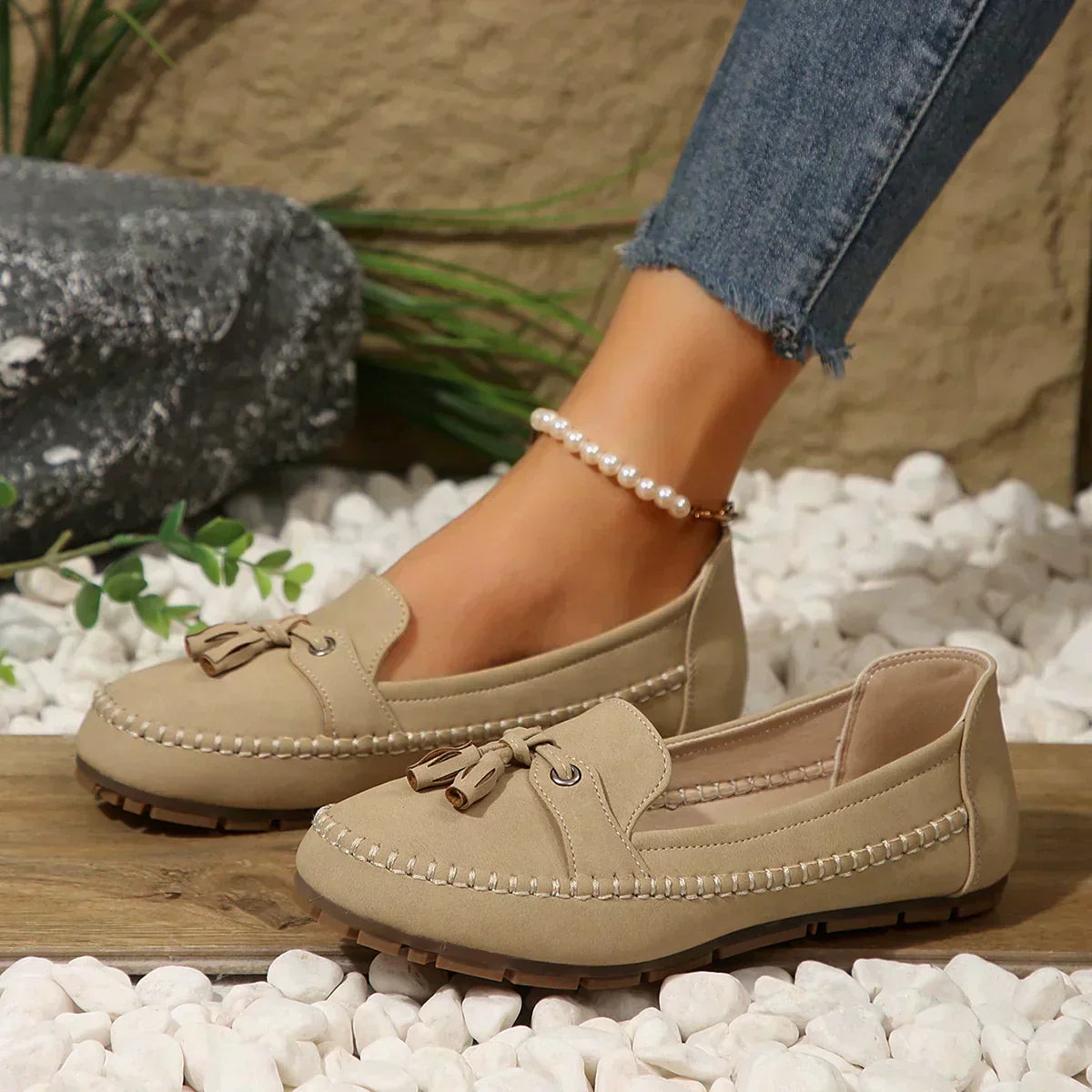 🔥Senaste dagskampanj 50% rabatt - Bekväma mjuka loafers för kvinnor i vintage stil med rosett