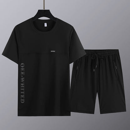 Kortärmad topp och shorts i 2 delar för män