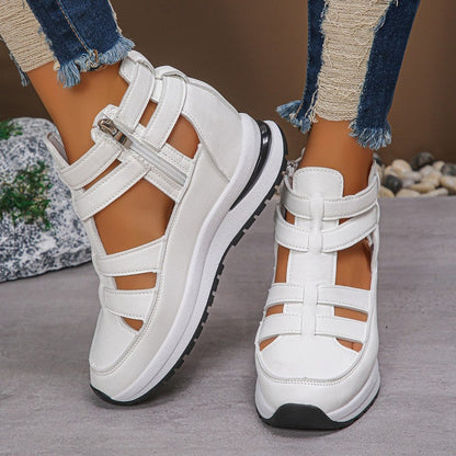 🔥Sista dagen 50% rabatt - Bekväma lätta wedge sandaler med dragkedja i sidan