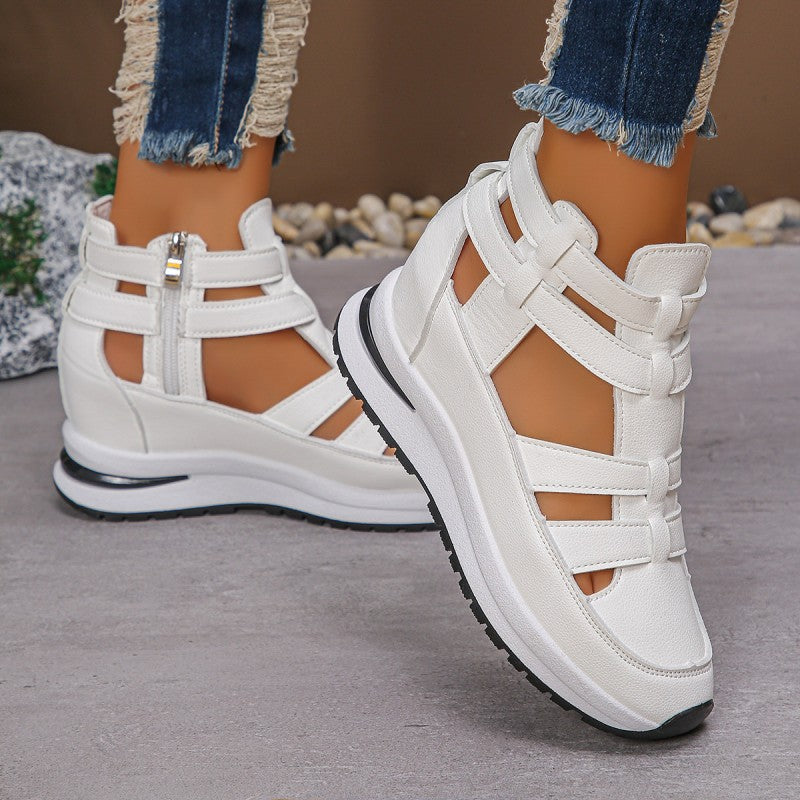 🔥Sista dagen 50% rabatt - Bekväma lätta wedge sandaler med dragkedja i sidan