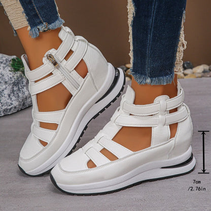 🔥Sista dagen 50% rabatt - Bekväma lätta wedge sandaler med dragkedja i sidan