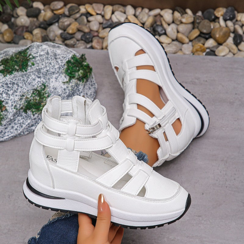 🔥Sista dagen 50% rabatt - Bekväma lätta wedge sandaler med dragkedja i sidan