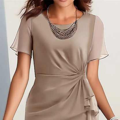 🔥🎁Nyhet 50 % RABATT🔥🥰Elegant mode enfärgad klänning