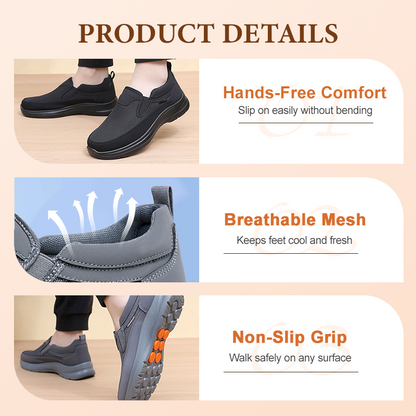 👟50% RABATT NU! ✨ Ortopediska Andningsbara Slip-On-Sneakers för Män - Stödjer Sulgång med Minnesskuminsatser för Bekväm Heltidsanvändning 🏃‍♂️💨