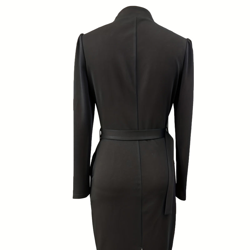 ✨Eleganta nyheter!💃Elegant V-ringad slim fit-klänning för damer