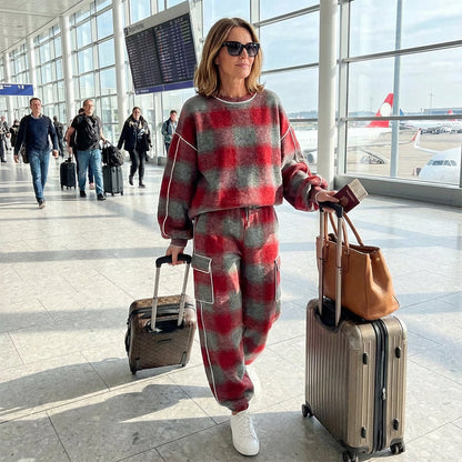 Modernt och bekvämt randigt 2-delat set