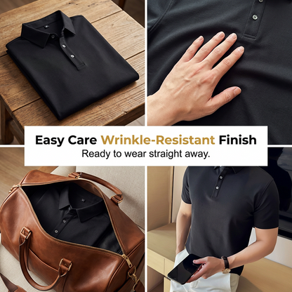 Kortärmad, enfärgad, svalkande skjorta för män i business casual-stil