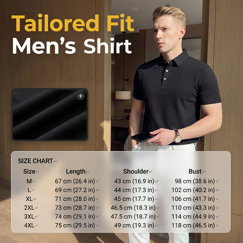 Kortärmad, enfärgad, svalkande skjorta för män i business casual-stil